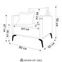 Ver imagem 4 de Poltrona para Sala Pés de Metal Vecchia S06 Linho Pérola - Mpozenato