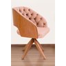 Poltrona Decorativa Mari Laminada Pé Giratório de Madeira Capitonê Cor:rosa - 1