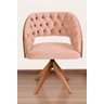Poltrona Decorativa Mari Laminada Pé Giratório de Madeira Capitonê Cor:rosa - 2