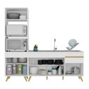 Ver imagem 6 de Armário de Cozinha Compacta 212cm Veneza Multimóveis V2078 Branco/dourado