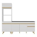 Ver imagem 7 de Armário de Cozinha Compacta 212cm Veneza Multimóveis V2078 Branco/dourado