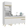 Armário de Cozinha Compacta 212cm Veneza Multimóveis V2078 Branco/dourado - 2