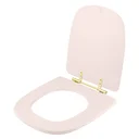 Ver imagem 2 de Assento Sanitário Poliester Ibiza Pêssego com ferragem Dourada