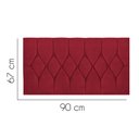 Ver imagem 2 de Painel Estofada Istambul Botão Capitonê 90cm Solteiro Para Cama Box Quarto Corino Vermelho - Ahazzo