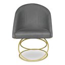 Ver imagem 4 de Kit 04 Cadeiras Poltrona de Jantar Bela Veludo Grafite Base Metálica Luxo Dourado - Pallazio