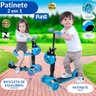 Patinete Infantil 3 Rodas Luz Led Bicicleta sem Pedal Equilíbrio Scooter Assento Joaninha Freio Cria - 2
