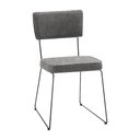 Ver imagem 7 de Kit 4 Cadeiras de Jantar Decorativa Base Aço Preto Luigi Linho Cinza - Gran Belo