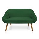 Ver imagem 3 de Kit 01 Namoradeira 02 Lugares e 01 Poltrona Giovana Suede Pés Palito Castanho - D’Rossi - Verde