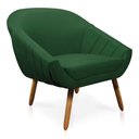 Ver imagem 6 de Kit 01 Namoradeira 02 Lugares e 01 Poltrona Giovana Suede Pés Palito Castanho - D’Rossi - Verde