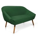 Ver imagem 5 de Kit 01 Namoradeira 02 Lugares e 01 Poltrona Giovana Suede Pés Palito Castanho - D’Rossi - Verde