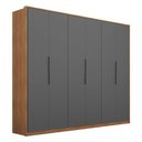 Ver imagem 3 de Guarda Roupa Casal Atrice 6 Portas e 6 Gavetas Amêndola Touch Grafito Demartêz