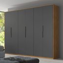 Ver imagem 1 de Guarda Roupa Casal Atrice 6 Portas e 6 Gavetas Amêndola Touch Grafito Demartêz