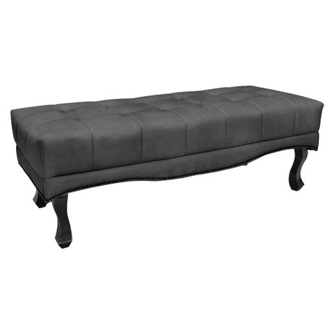 Calçadeira Recamier Queen 1,60m Vicenza Suede - Pallazio - Cinza