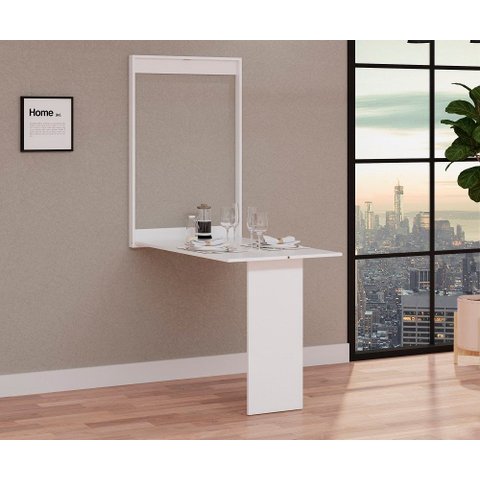 Mesa Dobrável de Parede – 2 Lugares (1 Metro) – Open Up Branco
