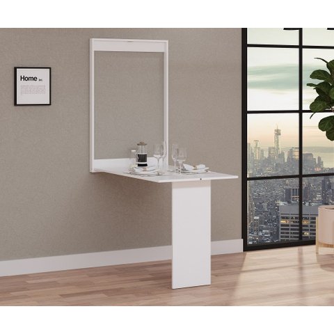 Mesa Dobrável de Parede – 2 Lugares (1 metro) – Open Up Branco