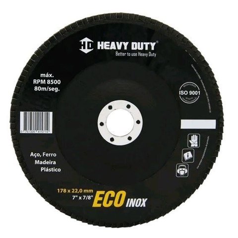 Disco Flap 7"X7/8" G80 Ecoinox Cônico Heavy Duty