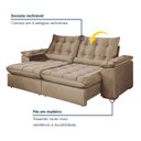 Ver imagem 5 de Sofa Retratil e Reclinavel Valencia 250cm Kc Rei de Casa Veludo Bege