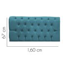 Ver imagem 2 de Painel Cabeceira Estofada Paris 160cm Cama Box Queen Corino Azul Turquesa- Mabe Magazine