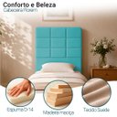 Ver imagem 2 de Cabeceira Estofada para Cama Box Solteiro 90 cm Florem Suede Azul Turquesa