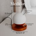 Ver imagem 4 de Abajur Luminaria de Mesa Dama Moderno com Globo Vidro e Lâmpada Branco Frio