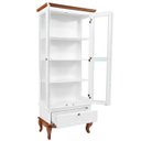 Ver imagem 3 de Cristaleira com 2 Portas e Laterais em Vidro 1 Gaveta Pés Luiz Xv 5113 Genebra - Branco/pinhão