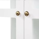 Ver imagem 4 de Cristaleira com 2 Portas e Laterais em Vidro 1 Gaveta Pés Luiz Xv 5113 Genebra - Branco/pinhão