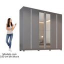 Ver imagem 6 de Guarda-Roupa Casal 6 Portas com Pés e Espelho Monte Carlo Yescasa