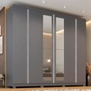 Ver imagem 1 de Guarda-Roupa Casal 6 Portas com Pés e Espelho Monte Carlo Yescasa