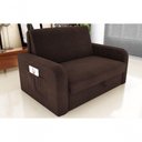 Ver imagem 4 de Sofá Cama Daiane 2 Lugares com Baú Suede Marrom Matrix