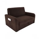 Ver imagem 1 de Sofá Cama Daiane 2 Lugares com Baú Suede Marrom Matrix