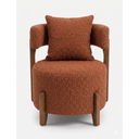 Ver imagem 4 de Poltrona Organica Decorativa Redonda com Almofada Pés Thor Madeira Maciça Premium Boucle Terra Cota