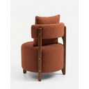 Ver imagem 3 de Poltrona Organica Decorativa Redonda com Almofada Pés Thor Madeira Maciça Premium Boucle Terra Cota