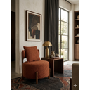 Ver imagem 5 de Poltrona Organica Decorativa Redonda com Almofada Pés Thor Madeira Maciça Premium Boucle Terra Cota
