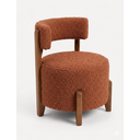 Ver imagem 2 de Poltrona Organica Decorativa Redonda com Almofada Pés Thor Madeira Maciça Premium Boucle Terra Cota