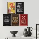 Ver imagem 2 de Kit 5 Quadros Decorativos Sala Cozinha Churrasco Frases