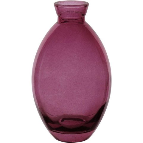 Vaso Decorativo Enfeite Casa Garrafa Home&co Vidro 12x7x7cm Roxo