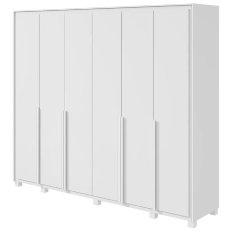 Guarda-Roupas Casal 6 Portas 6 Gavetas com Pés 100% MDF Imperatore - Lp - Rei de Casa Branco