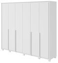 Ver imagem 1 de Guarda-Roupas Casal 6 Portas 6 Gavetas com Pés 100% MDF Imperatore - Lp - Rei de Casa Branco