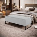 Ver imagem 3 de Kit 02 Puffs Decorativo Sala de Estar Bali W01 Base Ferro 120x50 cm Bouclê Cinza - Lyam Decor