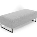 Ver imagem 2 de Kit 02 Puffs Decorativo Sala de Estar Bali W01 Base Ferro 120x50 cm Bouclê Cinza - Lyam Decor