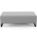 Ver mais imagens de Kit 02 Puffs Decorativo Sala de Estar Bali W01 Base Ferro 120x50 cm Bouclê Cinza - Lyam Decor
