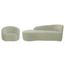 Ver imagem 1 de Kit Divã Recamier Orgânico França 140cm Lado Esquerdo e Poltrona Amore Bouclé