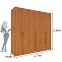 Ver imagem 3 de Guarda Roupa Casal 6 Portas 6 Gavetas 100% Mdf Fortuna S/ Espelho S/ Pés - Tcil Cinamomo