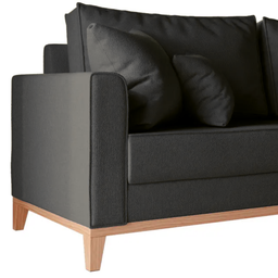 Sofá 3 Lugares, 1,80m, Living Beny, Base de Madeira, Tecido Linho. - 2