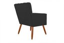 Ver imagem 2 de Poltrona Decorativa Cecília Suede Preto Pés Madeira Mz Decor