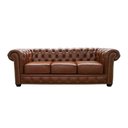 Ver imagem 1 de Sofá Maísa 3 Lugares 235cm Marrom Couro Estrutura Madeira Conforto Premium Sallar Home
