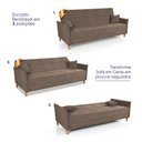Ver imagem 4 de Sofá Cama Sérvia 2,02m Reclinável Bouclê Marrom - King House