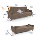 Ver imagem 2 de Sofá Cama Sérvia 2,02m Reclinável Bouclê Marrom - King House