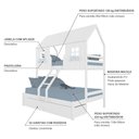 Ver imagem 4 de Beliche Casal/ Solteiro Casinha Encantada com 02 Gavetas Madeira Maciça Branco Housin