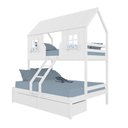 Ver imagem 2 de Beliche Casal/ Solteiro Casinha Encantada com 02 Gavetas Madeira Maciça Branco Housin